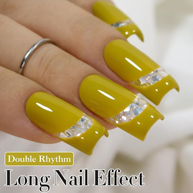 Double Rhythm Gel Polish 15ML Jelly Sheer Pastel Light Milky Color Pearl White Bottle 1 PC 0.5 OZ Full Size Nail Art Salon at Home (Avocado Green-D1461)