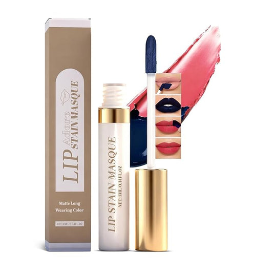 Lip Stain Peel Off & Wipe-Off, Long Lasting Waterproof Lip Tint, Smudge Proof, Transfer Resistant, Easy Wipe Finish, High Pigment Matte Lip Color, All-Day Kiss-Proof Lip Makeup 01#