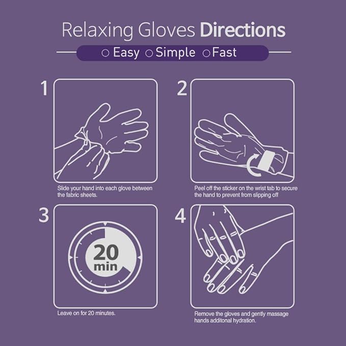 Epielle Relaxing Hand Mask 6 Pairs, Soften and Restore with Melatonin & Lavender Extract, Deep Moisturizing Gloves for Dry, Cracked Hands, Self Care Gifts for Women, Spa Kit, Stocking Stuffers