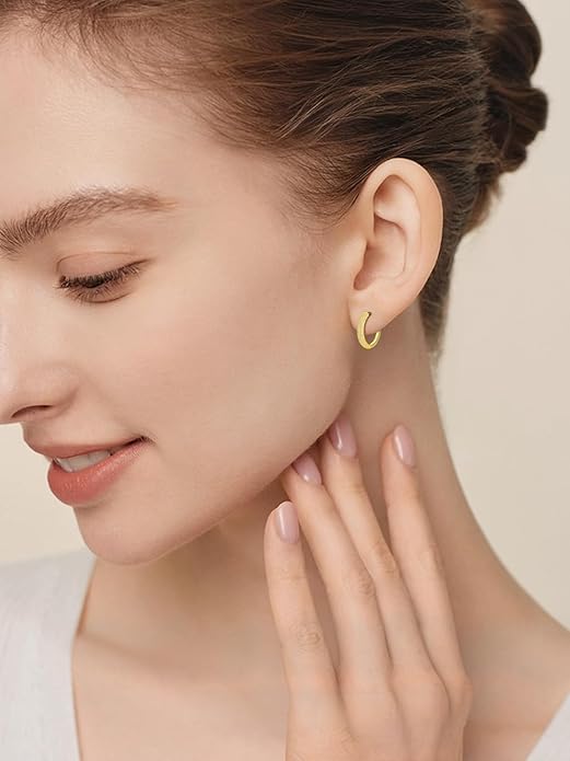 14K Gold Hoop Earrings for Women Hypoallergenic Lightweight Gold Huggie Hoop Earring Jewelry Gift