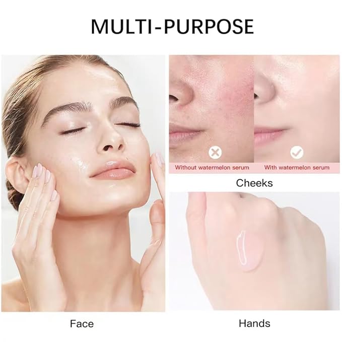 Watermelon Niacinamide Moisturize Serum for Face Skin Care, Hydrating & Brighten with Hyaluronic Acid, Glycerin and Vitamin E, Lightweight Facial Serum & Priming Liquid Highlighter(75ml)