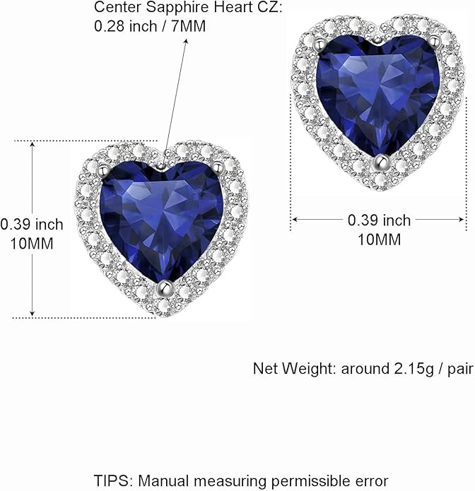 YOMELA Cubic Zirconia Earrings Studs, Halo CZ Birthstone Simulated Diamond Stud Earrings for Women
