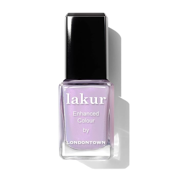 LONDONTOWN lakur Nail Polish - Chip-Resistant, Non-Toxic, Conditions & Hydrates Nails | Glossy Muted Purple, Honey Lavender, .40 fl oz