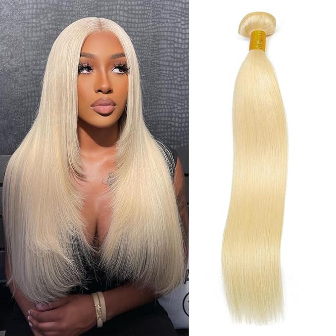 613 Bundles Human Hair Straight Blonde Human Hair Bundles 100% Unprocessed 12A Brazilian Straight Bundles Hair Weave 613 Bundles 26 Inch Hair Extensions