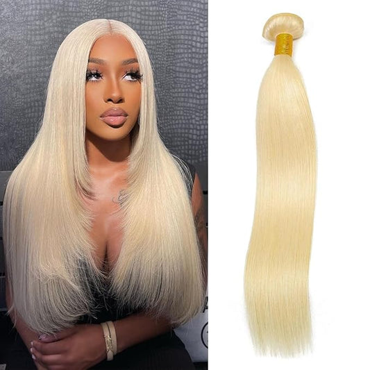 613 Bundles Human Hair Straight Blonde Human Hair Bundles 100% Unprocessed 12A Brazilian Straight Bundles Hair Weave 613 Bundles 26 Inch Hair Extensions