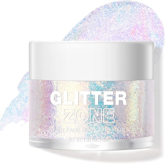 BestLand Holographic Body Glitter Gel for Women and Kids – Sparkle Glitter Makeup for Face, Body & Hair – Long Lasting Shimmer Gel for Festival, Rave, Halloween, Party, Mermaid Look (02 Stardust Pink)