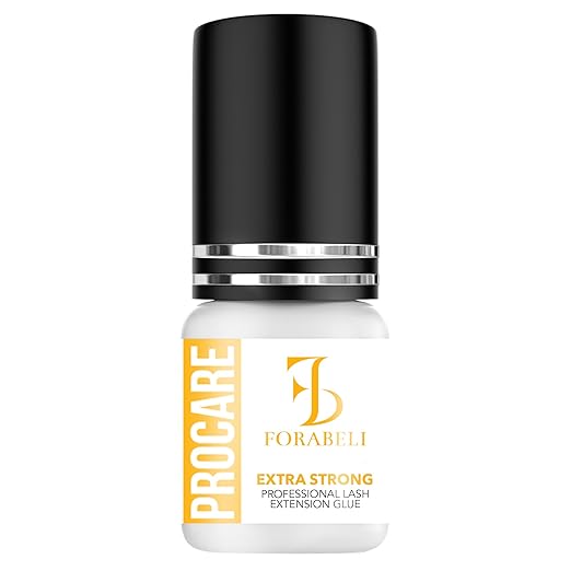 Forabeli Pro Care Lash Extension Glue, 1–2 Sec Fast Dry, 8 Week Retention, Advanced Bonding System, Professional Eyelash Extension Glue, Lash Adhesive for Eyelash Extensions