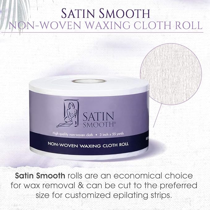 Satin Smooth Non-Woven Waxing Cloth Roll, 3 in x 55 yards