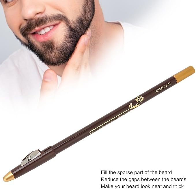Beard Pencil Filler - Professional Beard Care Kit with Shaping Tool for Styling and Liner (Dark Brown)