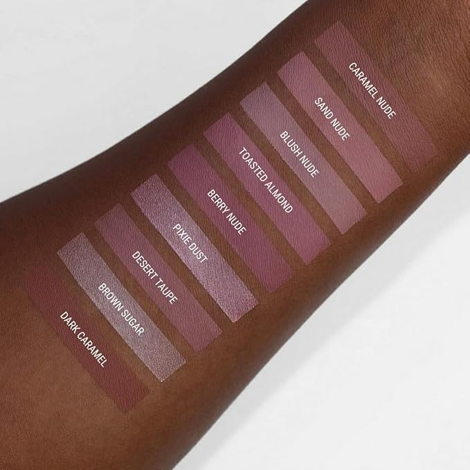 Aromi Metallic Liquid Lipstick | Light Brown Nude Lip Color for Women, Long-lasting, Shimmery Finish, Vegan, Handmade (Brown Sugar)