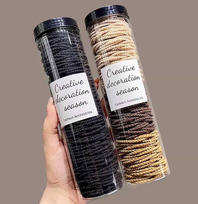 Elastic Hair Ties, Thick Seamless Hair Bands No Damage Soft Ponytail Holders Hair Accessories for Girls Women (A 200 Pieces,One Size)