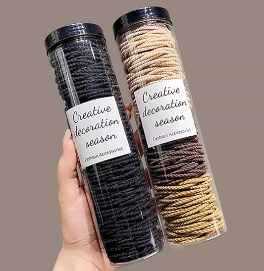 Elastic Hair Ties, Thick Seamless Hair Bands No Damage Soft Ponytail Holders Hair Accessories for Girls Women (A 200 Pieces,One Size)
