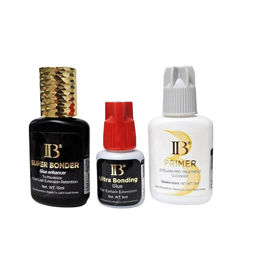 3 Bottles Korea i-Beauty IB Ultra Bonding Glue/Pirmer/Super Bonder Eyelash Extensions Glue Red Cap Adhesive Black Beauty Tools Professional Salon Use by Lava