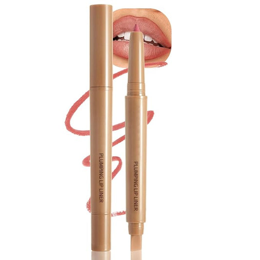 Lip Liner Pencil Matte Lipstick with Smudger, Waterproof Creamy Lip-tint Lipliner Formula for Defining & Sculpting Lips, Kiss-proof Lip-crayon for Natural Plump Lip Makeup (02 Coral)