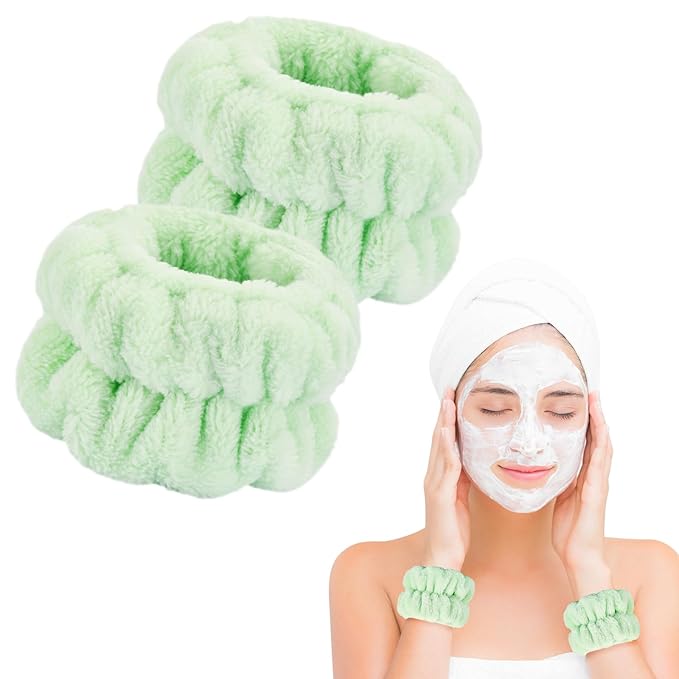 2 Pcs Wrist Bands for Washing Face-Dorbetar, Microfiber Wrist Towels for Washing Face, Spa Wristbands for Washing Face, Face Wash Wristbands, Arm Bands for Washing Face for Woman and Children