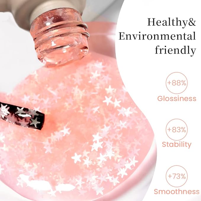 MAYCHAO Jelly Gel Nail Polish -15ML Sheer Pink Jelly Gel Polish Soak Off UV LED Nude Star Pink Nail Polish for DIY Manicure Home Salon Nail Art