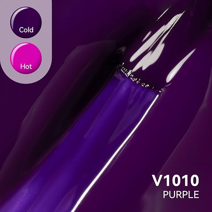 MAYCHAO 15ML Color Changing Gel Nail Polish 1Pc Dark Purple to Bright Purple Mood Temperature Change Color Gel Polish Soak Off Ombre Thermal Salon Home Fall Winter Manicure UV Varnish, 0.5 OZ