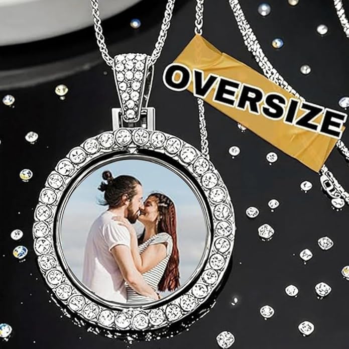 CLYLIFE Picture Necklace Personalized Photo,Custom Disc/Heart Pendant for Men Women Dad Mom Customized Necklace with Chain Photos Memorial Gifts for Mother's Day, Birthday, Anniversary