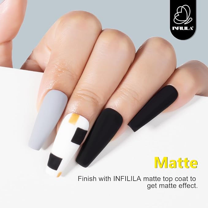 NXJ INFILILA Grey Gel Nail Polish, 15ml 0.51oz One-Stroke Coloring Grey Nail Polish Colors, Hema Free Soak Off UV Gift for Women Art Manicure Salon DIY Design Decoration at Home SQ003