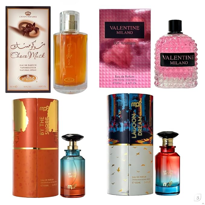 AFLUXE Women’s Perfume Set 4PCS Eau de Parfum for Women Long Lasting Womens Perfume Collection Combo Perfume B AF-Choco Musk/AF-Milano Women/AF-Lagoon Dream/AF-By The Shore