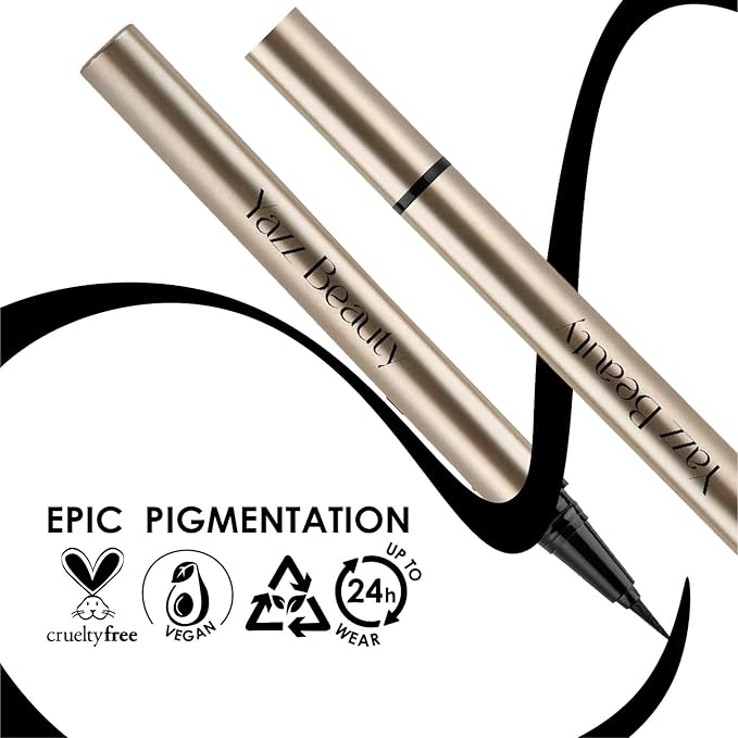 YazzBeauty Waterproof Smudge-Proof Liquid Eyeliner Pen – Long-Lasting Matte Black, Quick Dry, Precise Tip for Bold & Defined Eyes, All-Day Wear, Sweat & Humidity Resistant