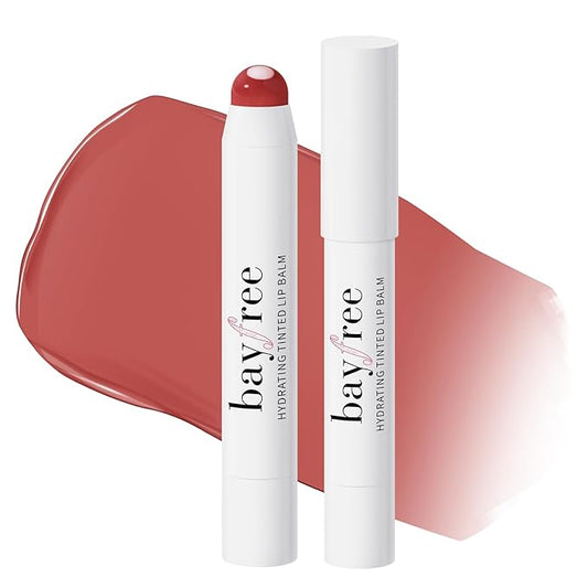 bayfree Tinted Lip Balm Plumper, Glossy, Pump Lips, Lightweight, Moisturize & Tint with Jojoba Seed Oil, Vegan Lipbalm Lip Care, Tea Camellia