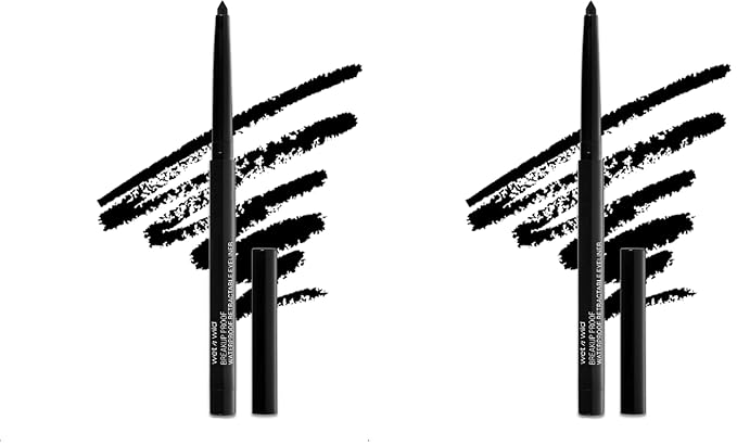 wet n wild Mega Last Breakup Proof Eyeliner, Quick Drying, Waterproof, 16-Hour Wear - Cruelty-Free & Vegan - Black (Pack of 2)
