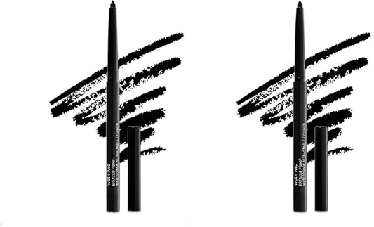 wet n wild Mega Last Breakup Proof Eyeliner, Quick Drying, Waterproof, 16-Hour Wear - Cruelty-Free & Vegan - Black (Pack of 2)