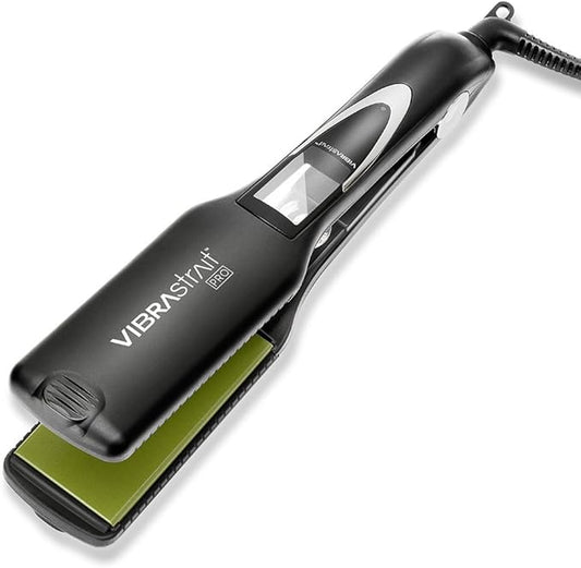 Vibrastrait Pro Vibrating Ceramic Tourmaline Ionic Flat Iron, 1.75-inch | Fast, Frizz-Free Ceramic Hair Straightener: Easy, Gentle Glide for Waves, Curls, Smooth Hair | Professional Hair Styling Tools