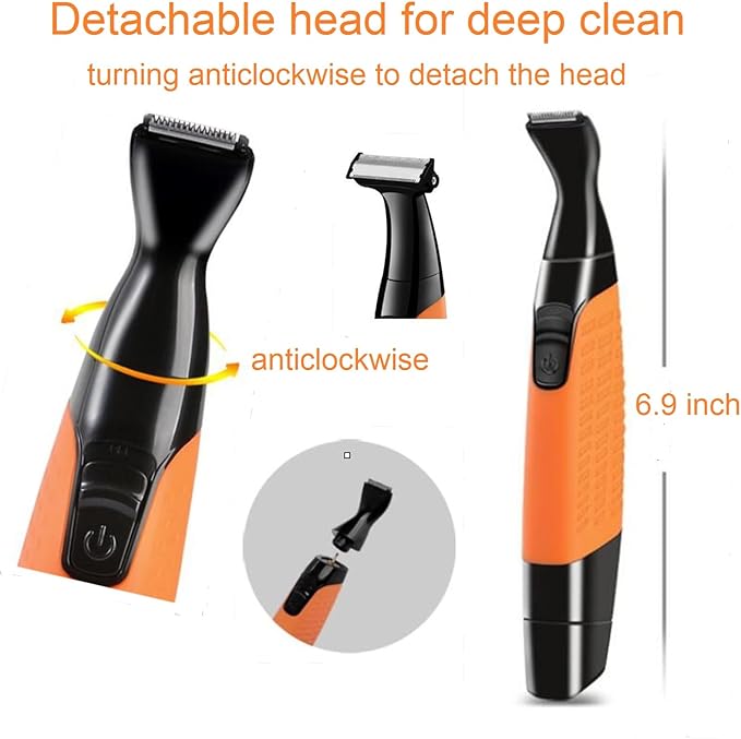 VSTSERIES Men Pubic Hair Trimmer,Male Intimate Part Clipper,Wet Dry Groin Razor,Electric Body Hair Removal,Face Beard and Mustache Style Shaver,Portable Bald Detail Head Shaver,Man Grooming Kit