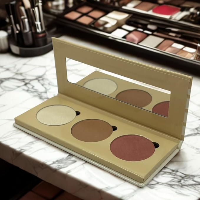Cosmetics On The Go Blush, Bronzer & Highlighter Palette Makeup for Cheeks Face Blushes Bronzer Powder Highlighter Palette Travel Compact Womens Makeup for Girls Cruelty Free USA Compact Glow