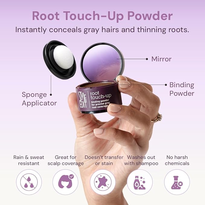 Style Edit Root Touch Up Powder | Temporary Hair Color for Gray Roots and Thinning Hair | Salon-Quality, Transfer-Resistant Hair Concealer | Dark Blonde, 0.14 oz
