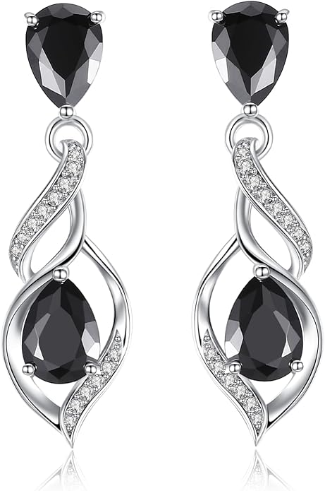 FANCIME Gift for Women Birthstone Earrings for Her Teardrop Birthstone Earrings S925 Sterling Silver infinity Love Birthday Gifts for Mom Women