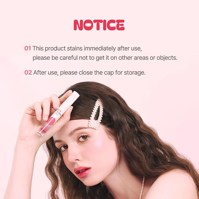 Berrisom Jelly Tattoo Tint, Long Lasting Korean Lip Stain with Jelly Texture, Transfer-Resistant Color, 3.8g / 0.13oz, 4 Shades (Cherryberry)