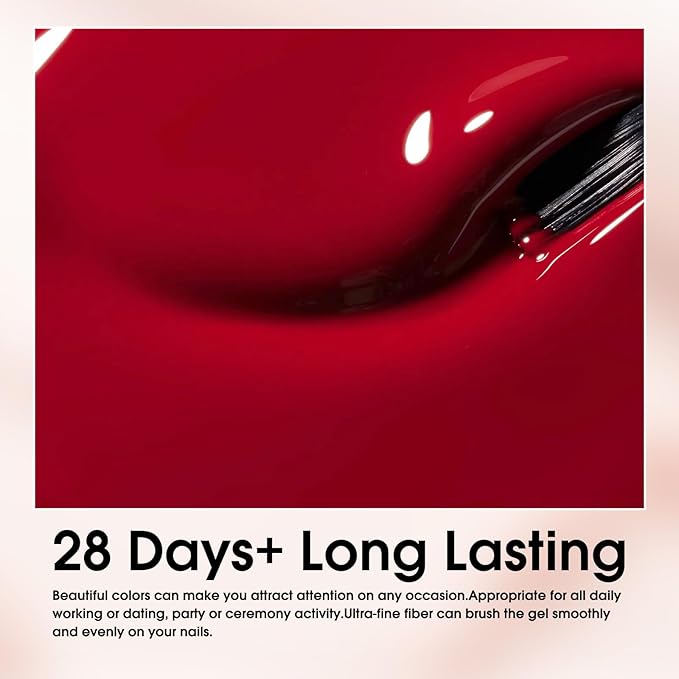 Venalisa Red Gel Polish - 1 Pcs Red Color DIY at Home Manicure Salon Nail Art