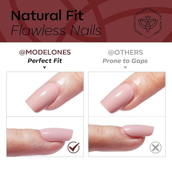 Modelones Red Press on Nails Almond, New Years Polka Dot Short Almond Fake Nails, Reusable Nail Kit with Nail Glue Adhesive Tabs Mini Nail File Nails Press Ons 32Pcs 16 Sizes, Women Girl Gift