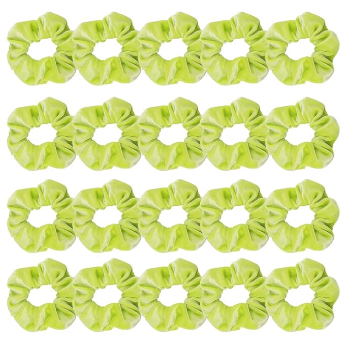Didder 20 Pcs Light Green Velvet Scrunchies, Soft Elastic Hair Ties for Women Girls, Hair Accessories