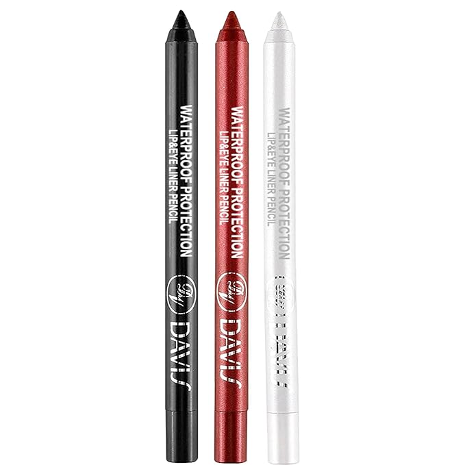 3 Colorful Eyeliner Pen Set, Eye Shadow Pencil, Pearl Eyeliner Kit Metallic Glitter Eye liner Pencil for Women Eye&Lip Liner Professional Eye Makeup Set Colorful Eye Color (3PCS C)
