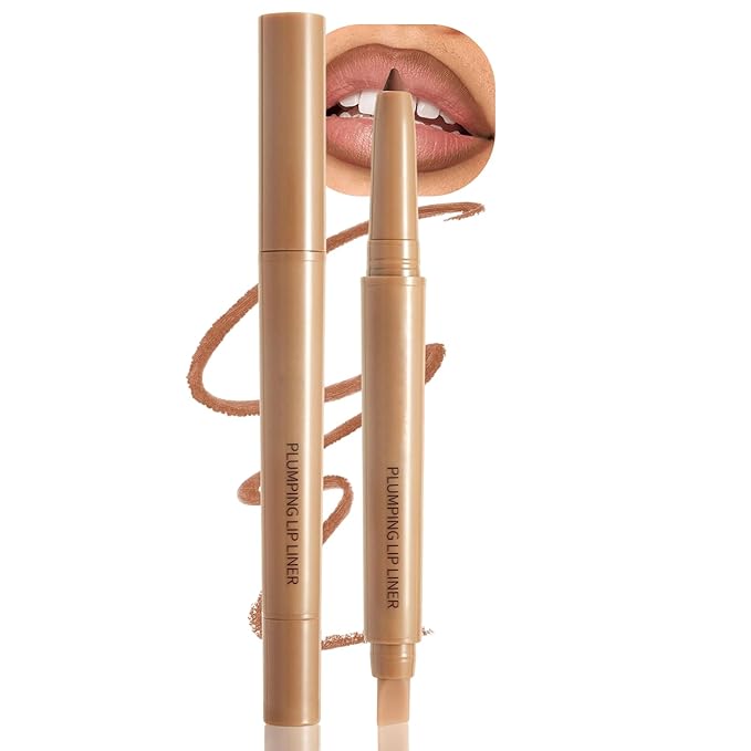 Lip Liner Pencil Matte Lipstick with Smudger, Waterproof Creamy Lip-tint Lipliner Formula for Defining & Sculpting Lips, Kiss-proof Lip-crayon for Natural Plump Lip Makeup (07 Saddle Brown)