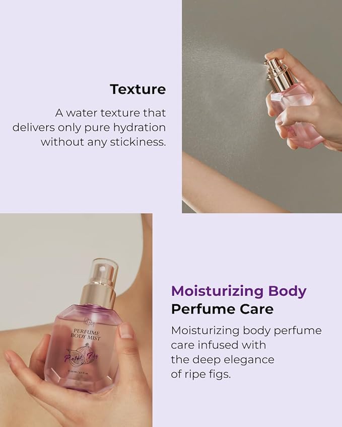 BOM Petit Fig Perfume Body Mist 3.71 Fl Oz, Fig Scented Mist with Hyaluronic Acid, Niacinamide & Vitamin C, Hydrating, Lightweight Body Perfume, Long Lasting Fragrance, Korean Skincare