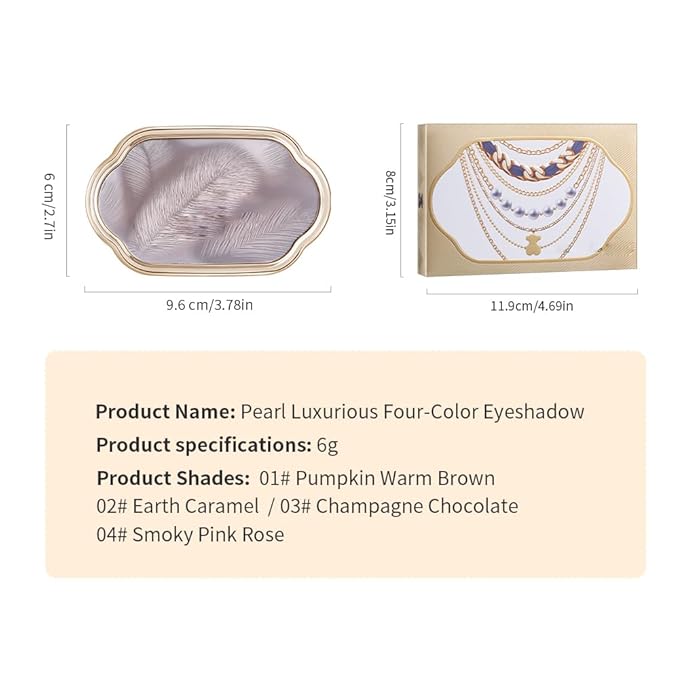 Nude Eyeshadow Palette 4 Colors, earth caramel Matte & Shimmer Neutral Shades, Highly Pigmented Blendable Long-Lasting Powder, Smooth No-Fallout Daily Eye Makeup Palette and Natural Look-B02#