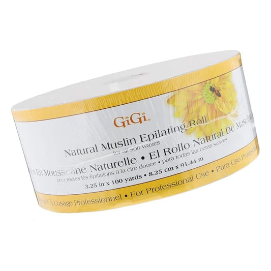 GiGi Epilating Muslin Roll – Wax Strips for Hair Removal, Natural Muslin Wax Roll for Face & Body, 3.25-inch x 100 yards