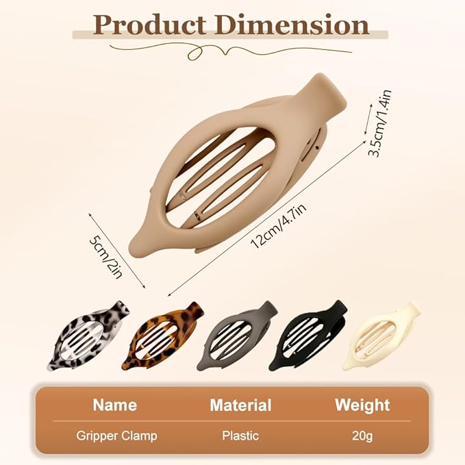 Flat Hair Clips for Women, 2026 New Flat Claw Clips for Women, Non Slip Clip For Thick to Thin Hair, Stylish Accessories for Daily Use (3PCA)
