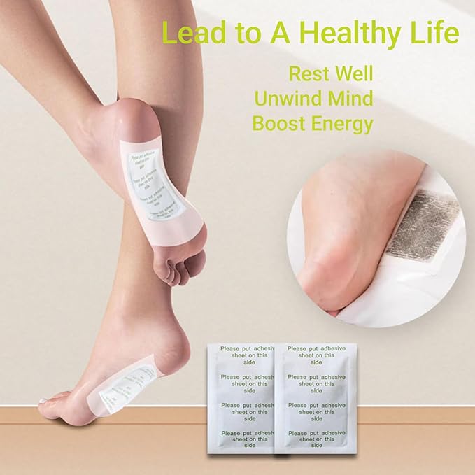 100 Packs Bamboo Foot Pads, New Upgrade for Deep Relaxation & Better Sleep, Natural Detox Patch for Body Refresh, IIncluded 100 Adhesive Sheets and 100 Foot Pads