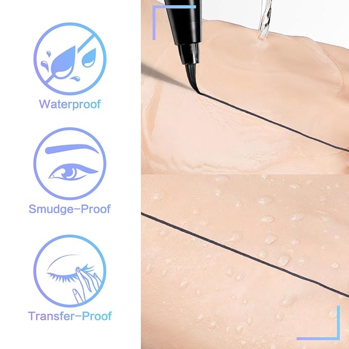 CARSLAN Liquid Eyeliner, Brown Eyeliner Liquid Liner, 12H Longlasting Eyeliners, Waterproof & Smudgeproof High Pigmented Eyeliners for Eye Makeup, Brown