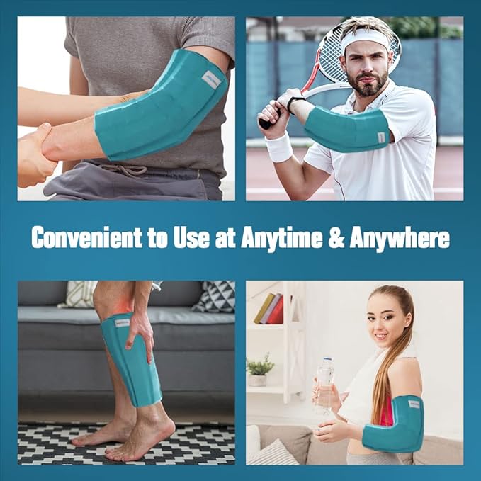 Comfcube Elbow Ice Pack for Tendonitis & Tennis Elbow, 2 Hours Long Lasting Cold Compression Flexible Ice Pack Wrap Sleeve, Pain Relief for Golfers Arm, Arthritis, Injuries