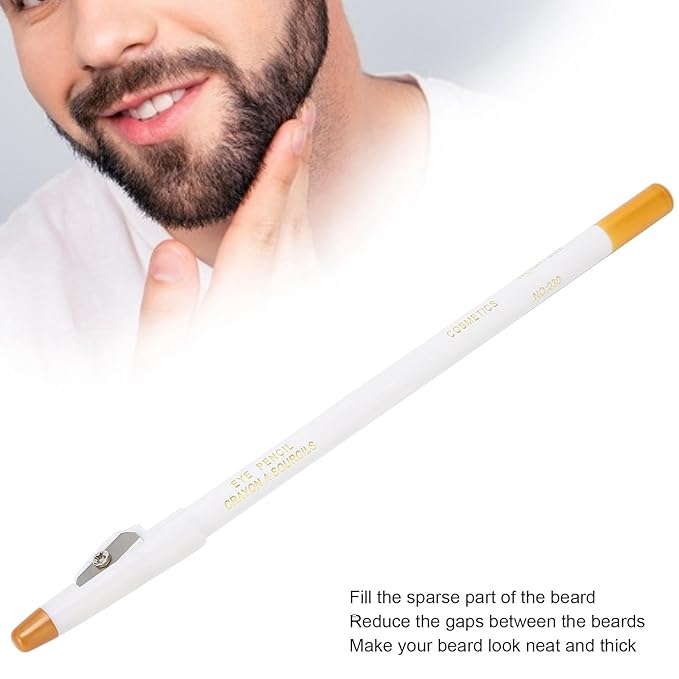 Beard Pencil Filler - Professional Beard Care Kit with Shaping Tool for Styling and Liner (White)