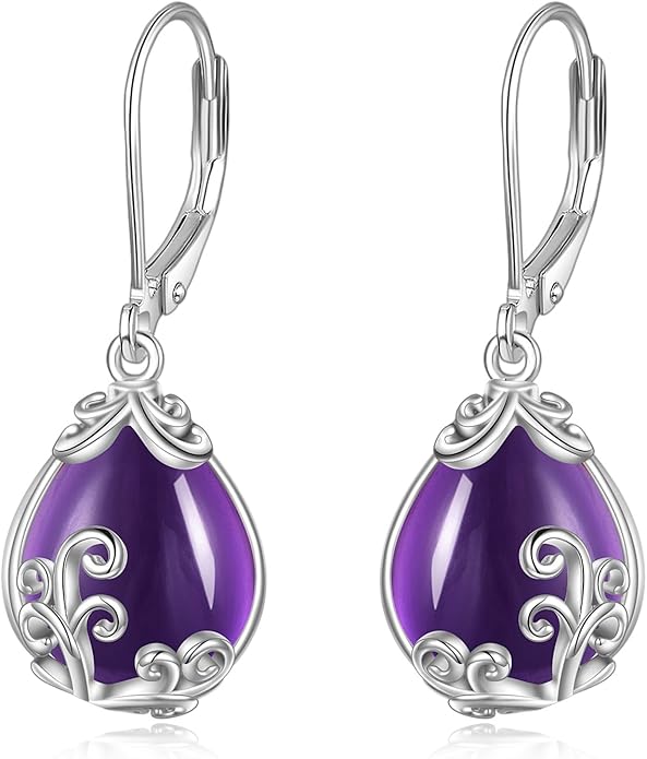 POPLYKE Celtic Filigree Teardrop Drop Dangle Earrings Sterling Silver Leverback Earrings Jewelry for Women