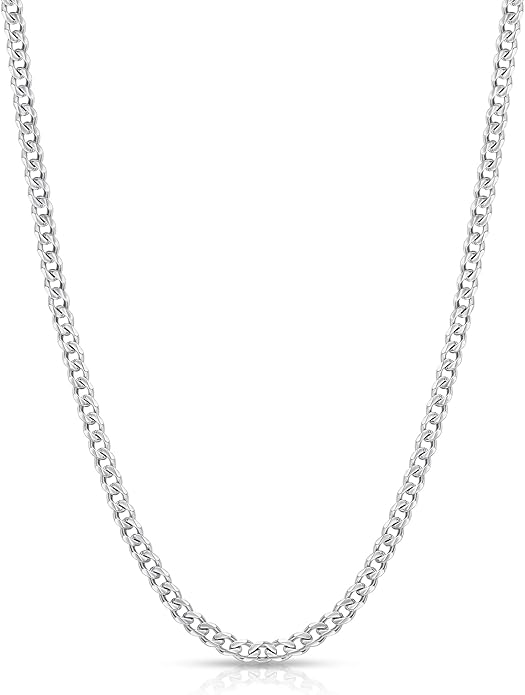 Fiusem 3.5mm Cuban Link Chains for Men, Silver Tone/Black/14K Gold Plated Stainless Steel Necklace Chain, Mens Necklace 16, 18, 20, 22, 24, 26, 28 Inch