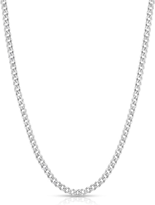 Fiusem 3.5mm Cuban Link Chains for Men, Silver Tone/Black/14K Gold Plated Stainless Steel Necklace Chain, Mens Necklace 16, 18, 20, 22, 24, 26, 28 Inch